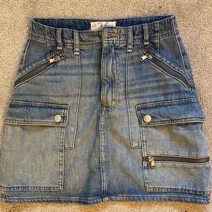 Free People multi pocket jean skirt